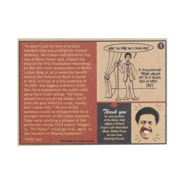 Richard Pryor (2xLP, SUR exclusive Yellow w/Black Splatter Vinyl) w/exclusive bonus trading card